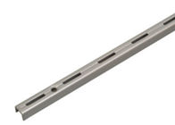 Silver Color Slotted Steel Bar 1-1/4"W X 1/2"D X 84"H Straight In Line Pattern