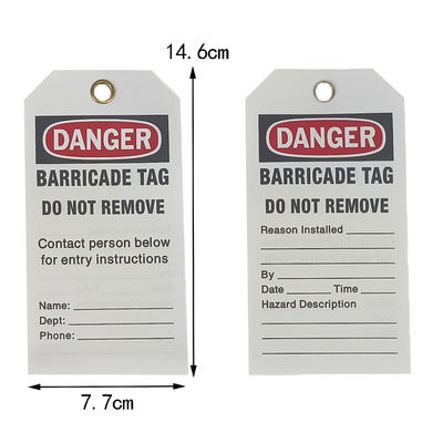 Danger Tag PVC Durable Waterproof Writable Plastic Safety Tag