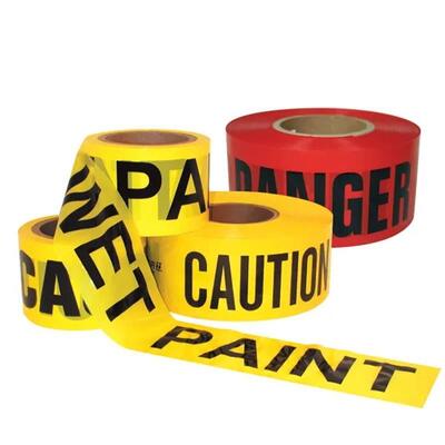 Custom Caution Barricade Tape PE Yellow Waterproof Durable Roll Non-adhesive Warning Tape