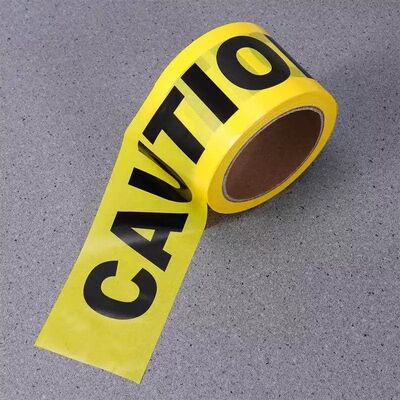 Custom Caution Barricade Tape PE Yellow Waterproof Durable Roll Non-adhesive Warning Tape