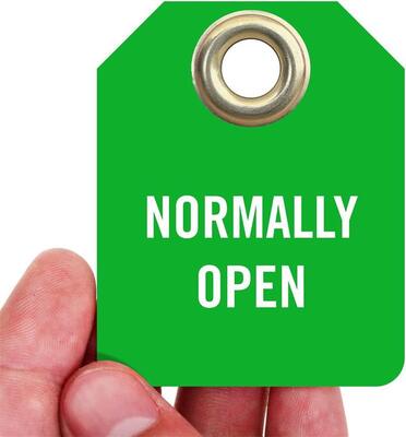 Normally Open Tag with Grommet PVC Waterproof Plastic Tag for Warning