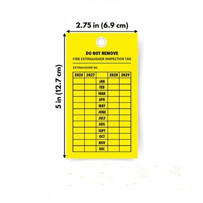 Fire Extinguisher Tag Vinyl Waterproof Double Side Printing Plastic Tag for for Indoor Outdoor Inspection Tag