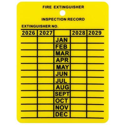Fire Extinguisher Tag Vinyl Waterproof Double Side Printing Plastic Tag for for Indoor Outdoor Inspection Tag