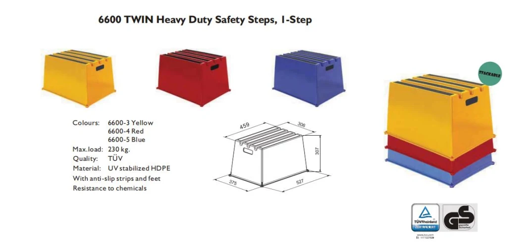 Soporte plástico del paso del multicolor con capacidad de carga 500lb 0