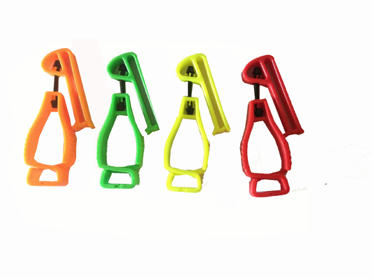 Clip de guante de plástico con logotipo personalizado multicolor para seguridad laboral
