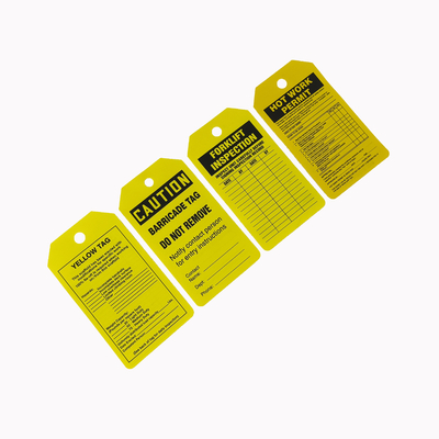 Etiquetas de seguridad impermeables de plástico personalizables para uso al aire libre