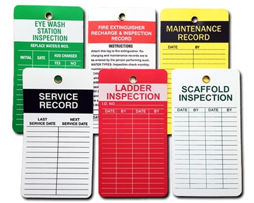 Etiqueta de inspección de seguridad personalizada Etiqueta de poliéster impermeable de doble lado Impresión de etiqueta de plástico