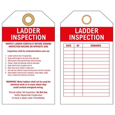 Etiqueta de inspección Etiqueta de seguridad de plástico duradero impermeable de vinilo