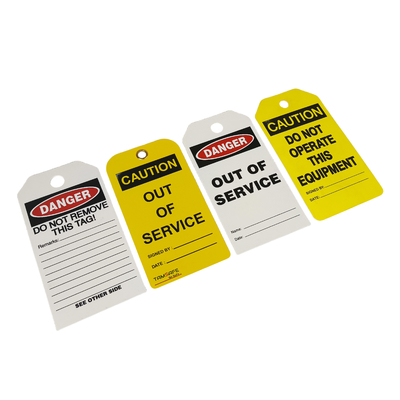 Etiqueta de advertencia de seguridad de seguridad PVC durable de bloqueo de seguridad de signo Etiqueta rectangular