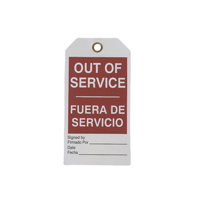 Etiqueta fuera de servicio Etiqueta de seguridad de plástico resistente al agua de poliéster duradera para advertencia