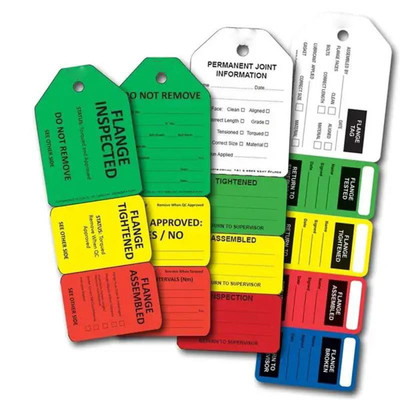 Etiqueta de brida personalizada Etiqueta de plástico impermeable de poliéster para uso industrial