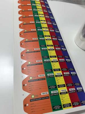 Custom Flange Tag with 70*260MM Size 7MM Mounting Hole and 3 Stage Design for Safety Lockout