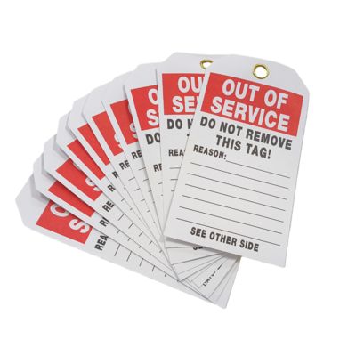 Etiqueta Fuera de Servicio con Logotipo de Impresión Personalizada PVC Impermeable Etiqueta de Plástico Duradera
