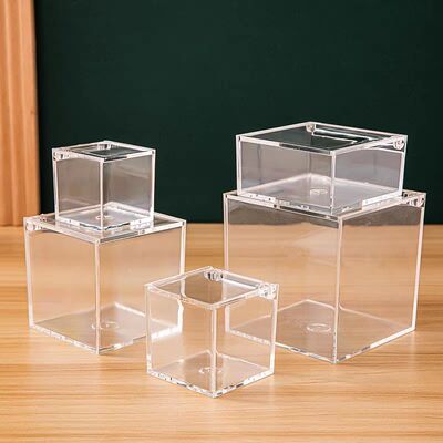 Modern for Acrylic Storage Box for Home Office & Bathroom Desk Storage