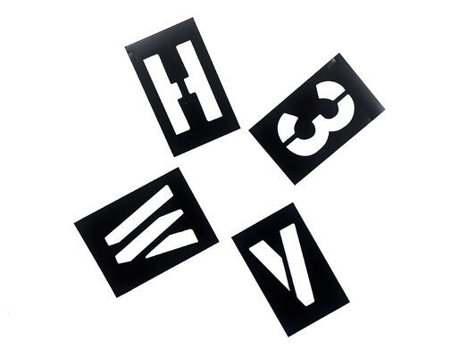 Plantilla de PVC, números y letras negros para pintar, plantilla de plástico