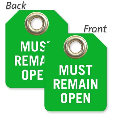 Normally Open Tag with Grommet PVC Waterproof Plastic Tag for Warning