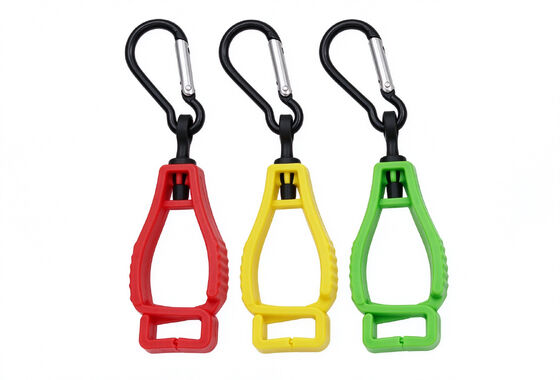 Clip para guantes de plástico multicolor con mosquetón, soporte para guantes de trabajo de seguridad para trabajadores de la construcción