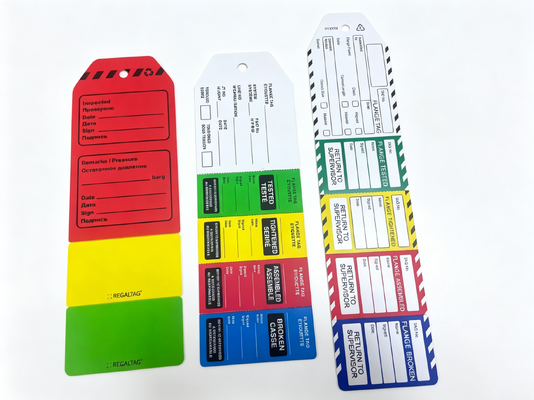 Etiqueta de inspección impermeable PVC duradera para equipos de válvulas de tuberías Identificación de mantenimiento de seguridad