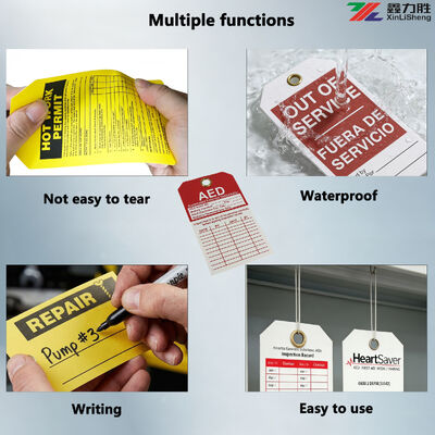 Durable Waterproof Safety Tag and Lockout Tag with Custom Color Printing, 0.35mm Thickness, 150x80mm Size for Industrial Use